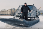 Испытание аэровездехода "Нерпа" на льду Невы и Финского залива.
